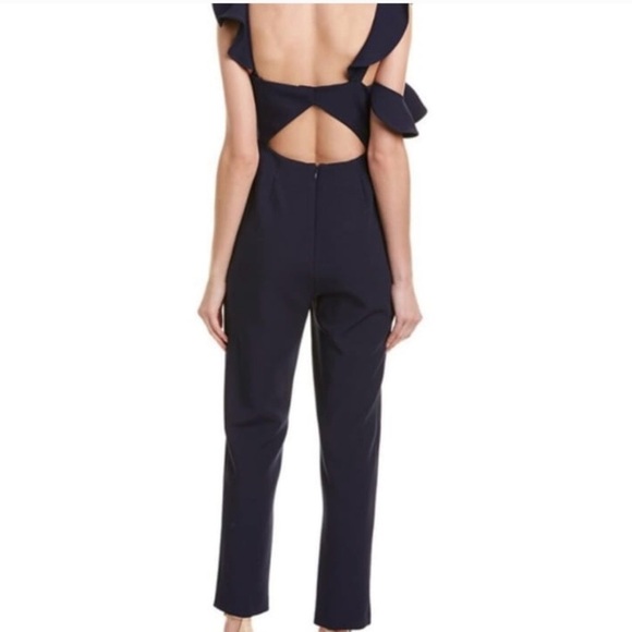 BCBGMaxAzria Midnight Blue Ruffle Jumpsuit - Picture 2 of 6